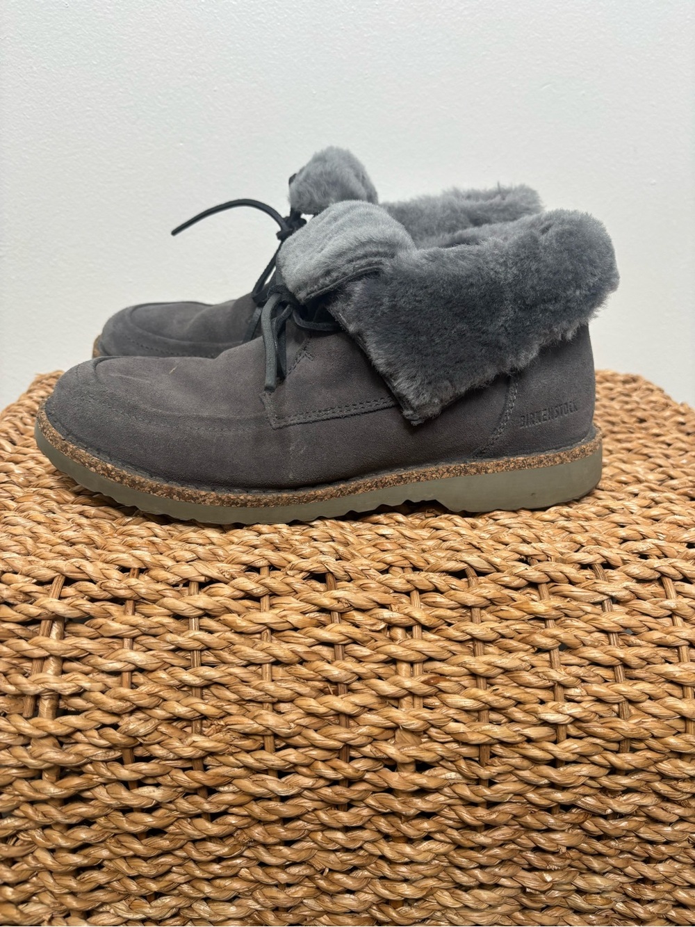 Birkenstock Bakki Graphite Suede Foldover Ankle Boot/ Shoes  Eu 38, US 7.